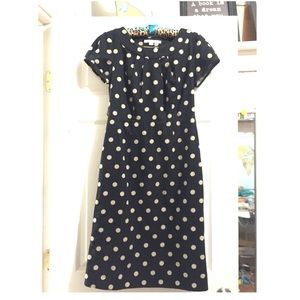 Black and White Polka Dot Vintage A-Line Dress