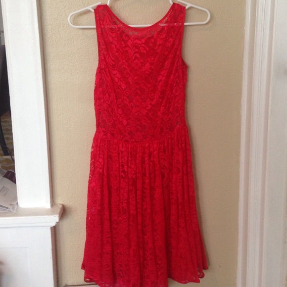 American apparel lace red dress