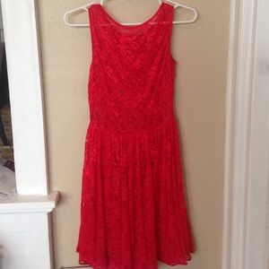 American apparel lace red dress