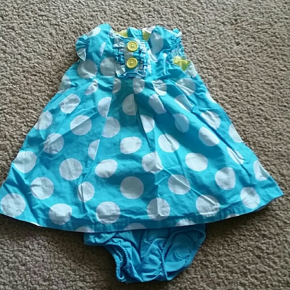 Blue polka dot size 3-6mos dress (2pc)