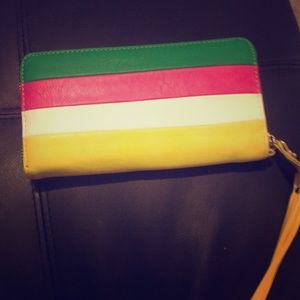 Rainbow wristlet with strap