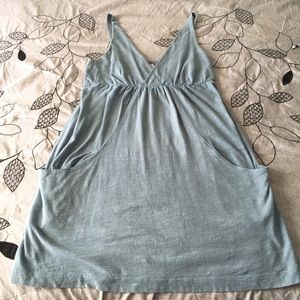 Light blue Loft sundress with pockets
