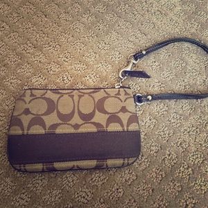 Small Brown Coach Wristlet