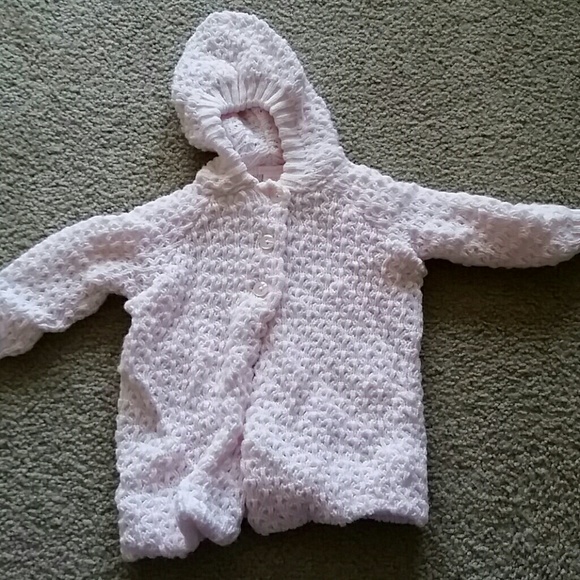 Pink crocheted 12 mos sweater