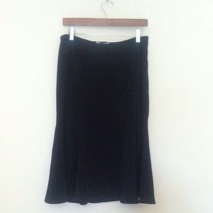 Jet Black White House Black Market Midi Skirt