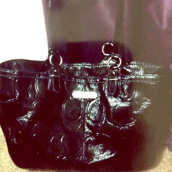 Authentic coach patent leather purse tote