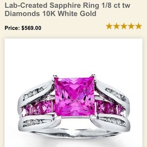 Kay jeweler lab created Sapphire princess cut ring