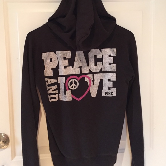 PINK Victoria Secret black zip up hoodie.