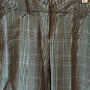Plaid dress pants-grey with blue detail