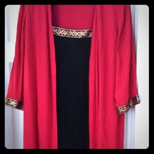 Dress Barn black dress w/red jacket