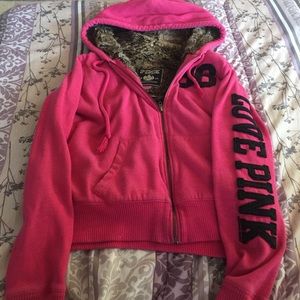 Victoria secret pink brand fur hoodie