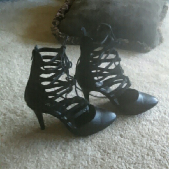 Accessories - Black lace up high heels