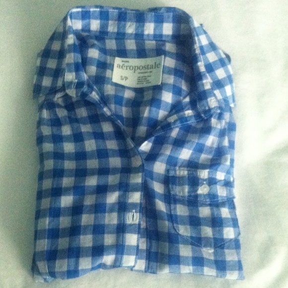 Aeropostale Blue Checked Shirt Size Small, Cute! - Picture 1 of 1