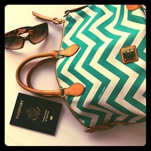 Authentic Dooney & Bourke,  chevron satchel