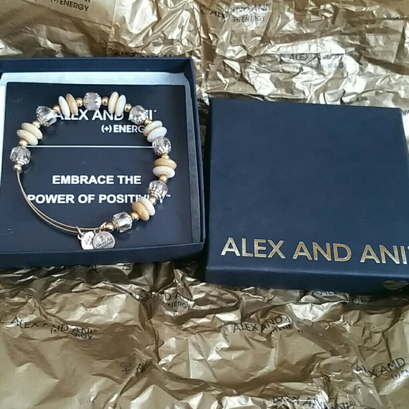 Alex and ani gold beaded