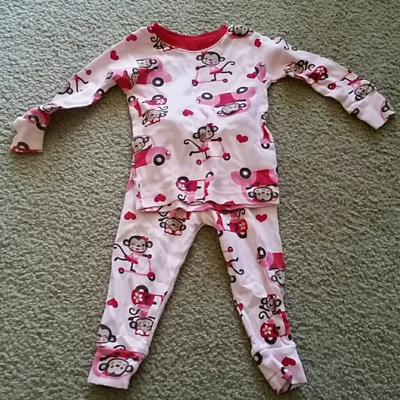 Monkey 2pc PJ set, size 12 mos
