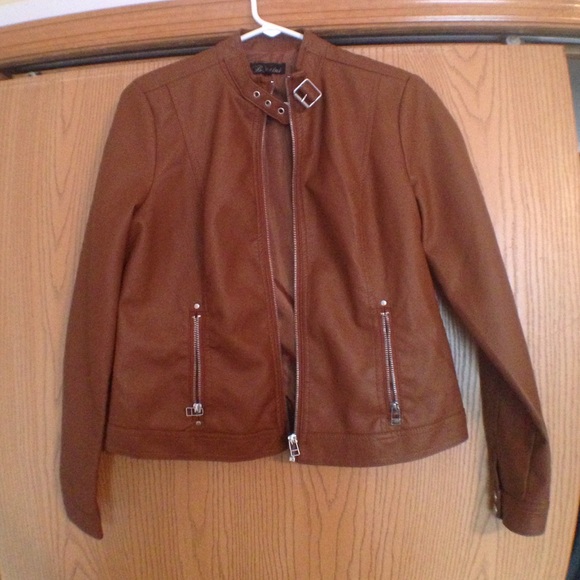 Light brown leather jacket