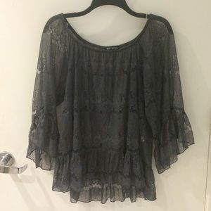 Flowy, lace, and gray top