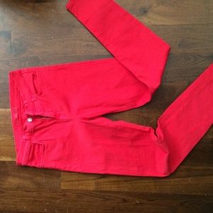 J Brand red denim pants high waisted