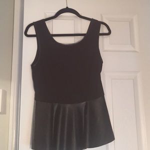Peplum pleather top