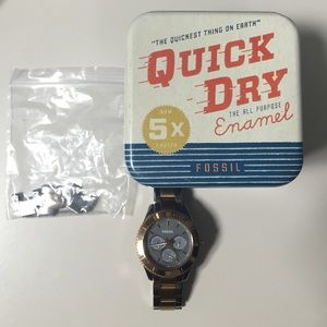 Two Toned Fossil Watch