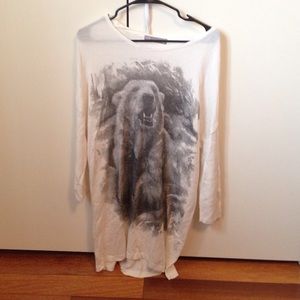 Zara polar bear print sweat dress