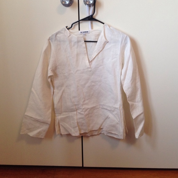 Jil sander linen v neck top