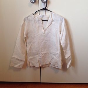 Jil sander linen v neck top