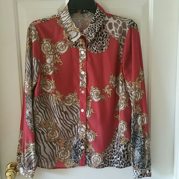 patterned button down