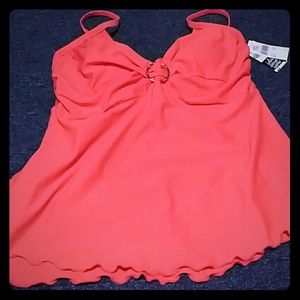Orange/coral swim top
