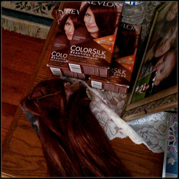 14-15 inch human hair extensions with hair dye to