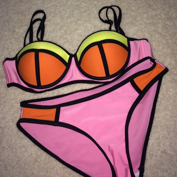 orange and pink swimsuit