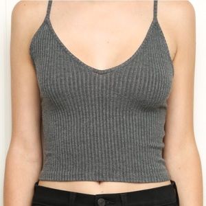 Grey ribbed Joanne tank
