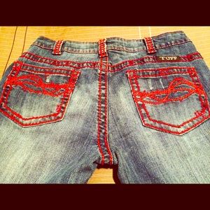 Red stitching Cowgirl Tuff Jeans