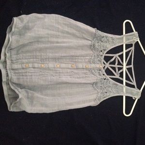 Light blue summer blouse.