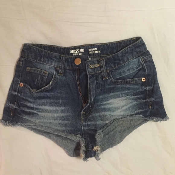 High waisted denim shorts