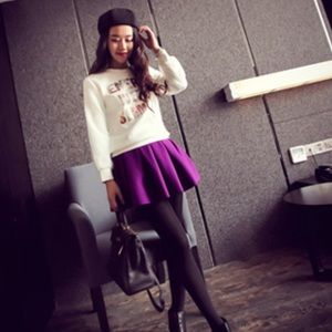A violet velvet skirt.