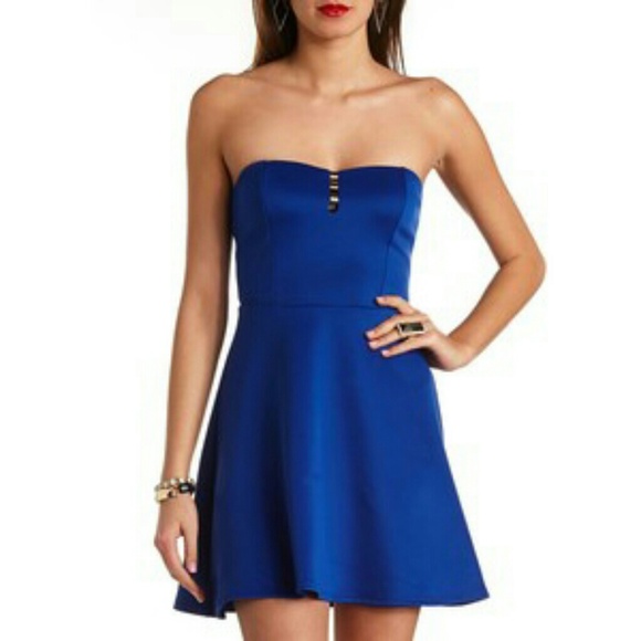 🛍💲FLASH SALE💲Charlotte Russe Blue Skater Dress - Picture 4 of 4