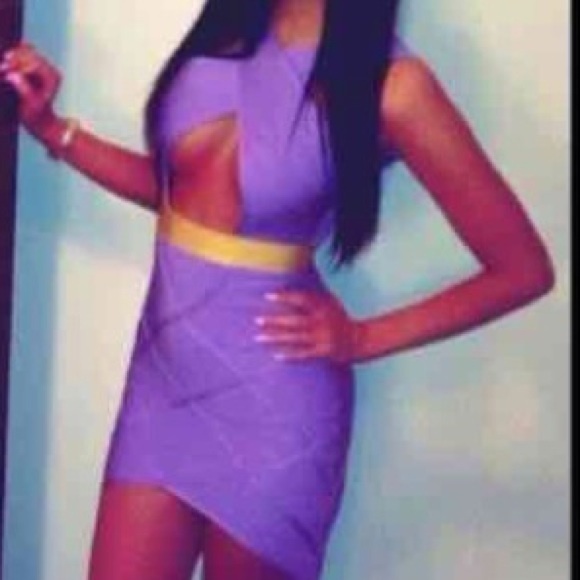 🚫 SOLD🚫: Lilac & gold keyhole bandage dress