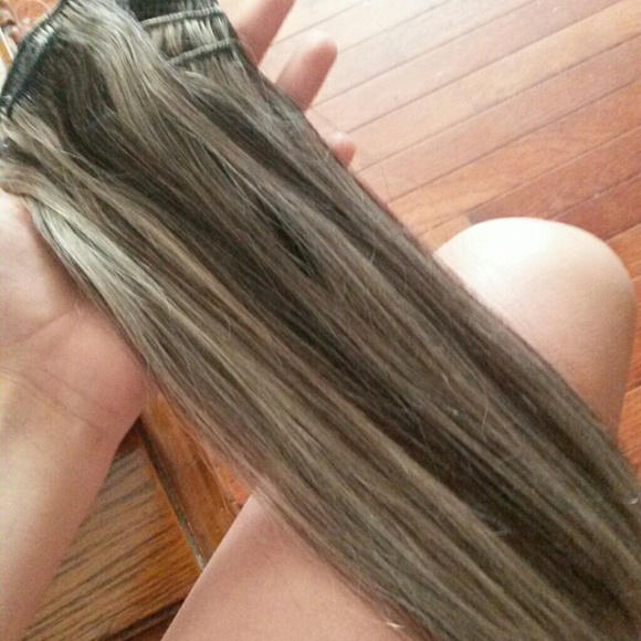 ON HOLD!Platinum blonde with dark brown extensions