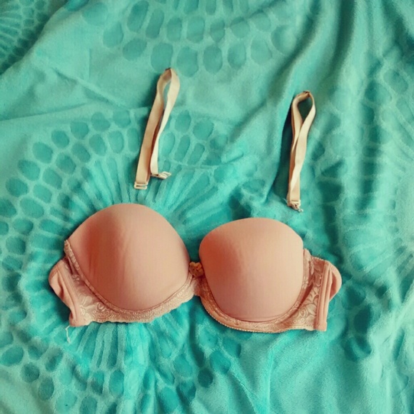 Strapless tan bra