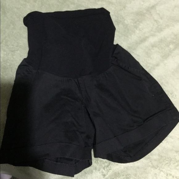 MATERNITY Black Cuffed Shorts