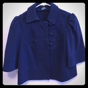 French Connection Blue Jacket 3/4 Capped Sleeve
