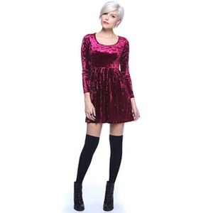 Magenta Velvet Dress