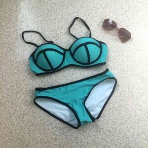 Sea Green Block Bikini