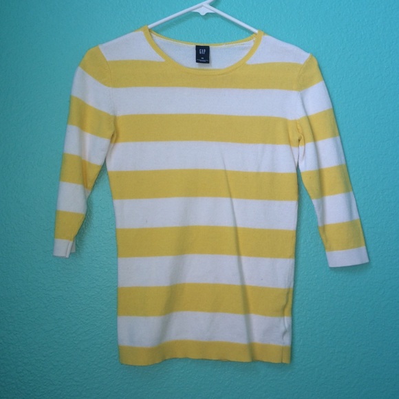 Gap Nautical Yellow & White Stripe Sweater XS