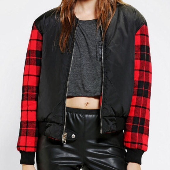 UNIF x Uo Reversible Plaid Bomber Jacket - Picture 2 of 2