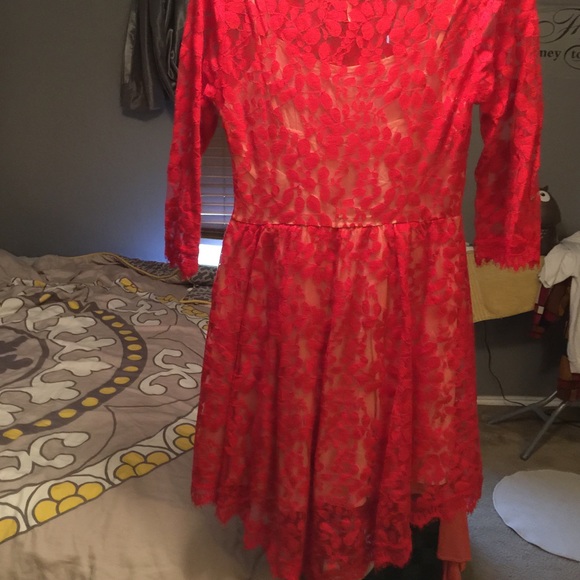 Free people red lace dress - Picture 2 of 4