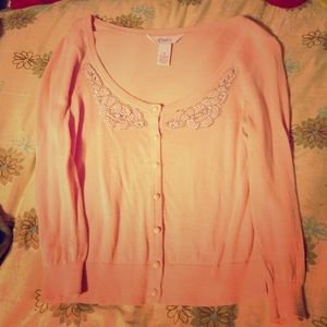 Pastel pink candie's cardigan sweater!