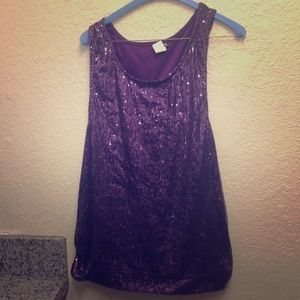 SOLD (in bundle) Purple Sequined Tank